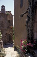 Framed Narrow cobblestone Pathway, Monemvasia, Greece