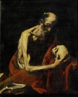 Framed Saint Jerome Meditating