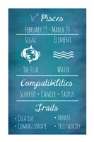 Framed Pisces Zodiac Sign