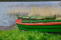 Framed Colorful Canoe by Lake, Trakai, Lithuania I