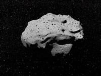 Framed Asteroid in Outer Space
