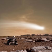 Framed Close pass of Comet C/2013 A1 over Mars