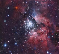 Framed NGC 3603, a giant H-II region in the Constellation Carina