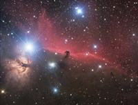 Framed Horsehead Nebula and Flame Nebula in Orion