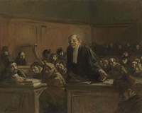 Framed Court Scene - Speech For The Defense, 1907