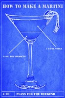 Framed Martini Blue Print II