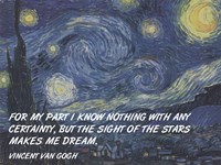 Framed Sight of the Stars - Van Gogh Quote