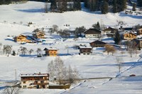 Framed Ski Village in Winter, Ski Chateaus