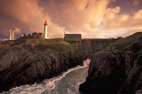 Framed Pointe De St Mathieu Lighthouse at Dawn, Brittany, France