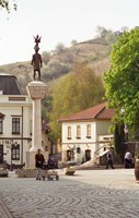 Framed Main Square with Statue, Tokaj, Hungary