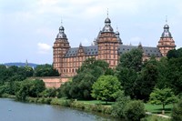 Framed Johannisburg Palace by Rhine River