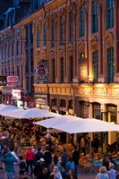 Framed French Flanders Cafes at Dusk