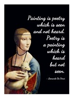 Framed Painting is Poetry - Da Vinci Quote 1