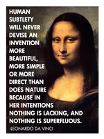 Framed Human Subtlety -Da Vinci Quote