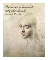 Framed Art is Never Finished -Da Vinci Quote