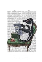 Framed Penguin Reading Newspaper