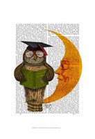 Framed Owl On The Moon