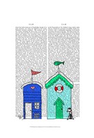 Framed Beach Huts 2 Illustration