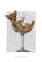 Framed Chihuahua in Cocktail Glass