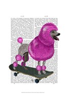 Framed Pink Poodle and Skateboard