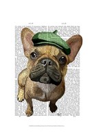 Framed Brown French Bulldog with Green Hat