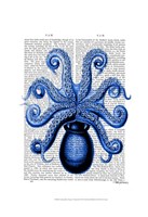 Framed Vintage Blue Octopus 1 Underside