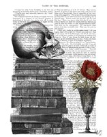 Framed Skull And Books