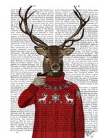 Framed Deer in Ski Sweater