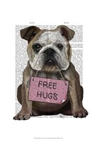 Framed Bulldog Free Hugs