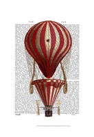 Framed Tiered Hot Air Balloon Print Red