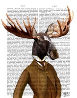 Framed Moose In Suit Portrait