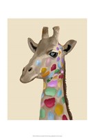 Framed MultiColoured Giraffe