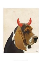 Framed Little Devil Basset Hound