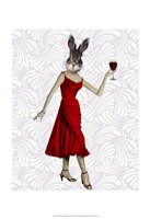 Framed Rabbit in Red Dress