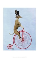 Framed Greyhound on Red Penny Farthing