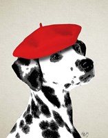 Framed Dalmatian With Red Beret