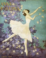 Framed Design for a Poster of Anna Pavlova Gouache