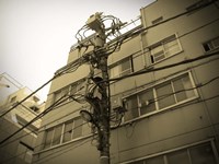 Framed Tokyo City Electric Pole