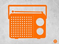 Framed Orange Transistor Radio