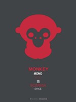 Framed Red Mokey Multilingual