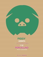 Framed Green Piggy Multilingual