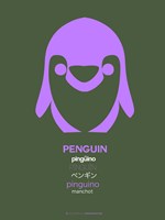 Framed Purple Penguin Multilingual