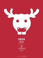 Framed Red Moose Multilingual