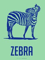 Framed Zebra Blue and Green