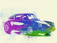 Framed Porsche 911 Watercolor