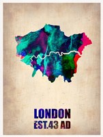 Framed London Watercolor Map 2