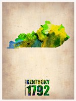 Framed Kentucky Watercolor Map