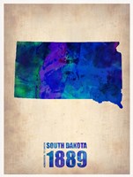Framed South Dakota Watercolor Map
