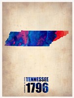 Framed Tennessee Watercolor Map