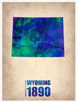 Framed Wyoming Watercolor Map